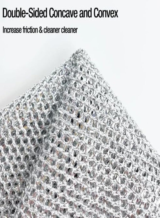EMPOISON Multipurpose Wire Dishwashing Rags for Wet and Dry Cleaner Dish Cloths Stainless Steel Scourers Cleaners Reusable Kitchen Scourer Cloth (5) - Image 4